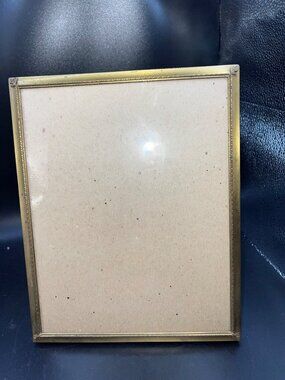 Vintage Brass Picture Frame Velvet Backing Ornate Details 8x10 Easel /Wall Hang